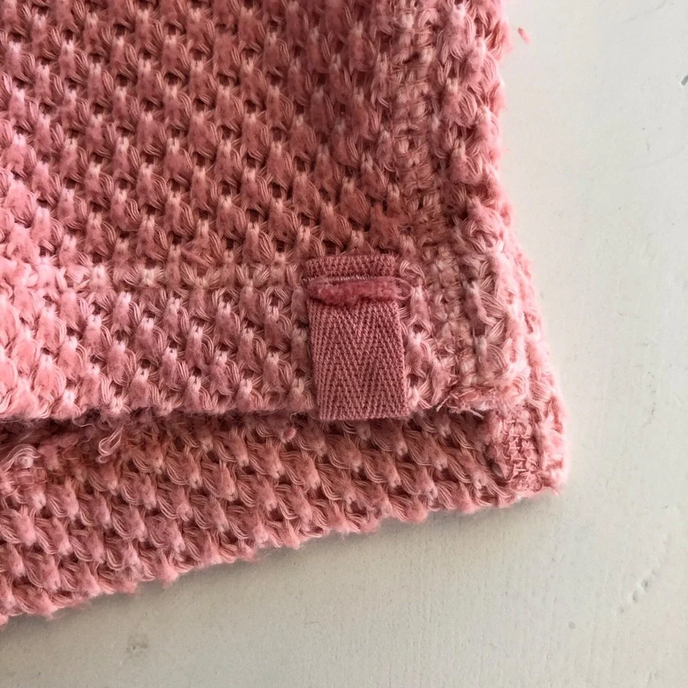 Free People Pink Oversized Scoop-Neck Sweater